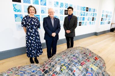 Prof. Ingrid Hess, University of Massachusetts Lowell, Prof. Stuart Elborn, Provost and Deputy Vice Chancellor and PhD researcher Bihe Wen.